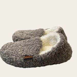 LongBay Soft Curly Full Slippers Women 6.5 - 7.5 Gray Lightweight Cozy